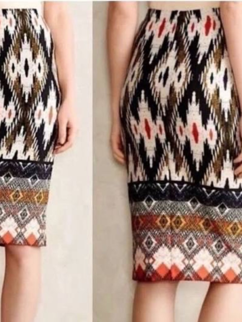 Maeve By Anthropologie Iguazu Tribal High Waist Tribal Print Midi‎ Skirt Sz XS